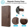 thumbnail image 6 of for iPhone 16 Pro Max Flip Wallet Case, Classic Card Slots Kickstand Strong Magnetic Premium PU Leather Drop Protective Shockproof Phone Case for iPhone 16 Pro Max, Brown, 6 of 7