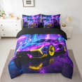 thumbnail image 4 of Castle Fairy Racing Car Boy 7-Piece King Bedding Set: Abstract Lightning Extreme Sport Super Cozy, 4 of 8