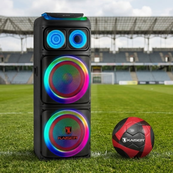 Combo Mundialista Bocina Profesional Bluetooth Kaiser más Balón de Futbol