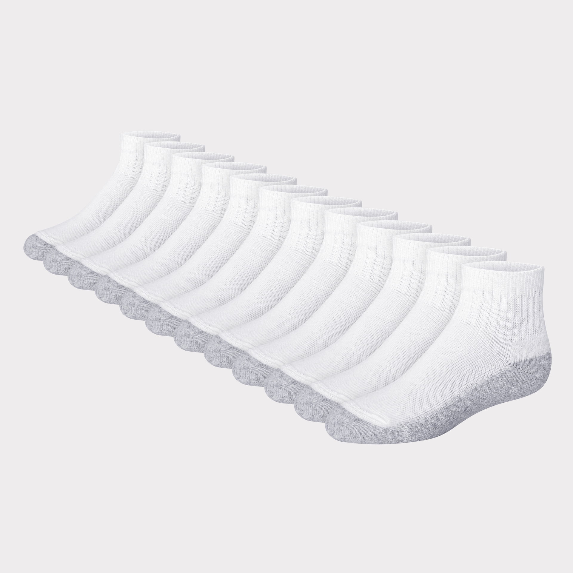 Hanes Boys Ankle Socks, 12 Pairs, Double Tough, Cushioned, Moisture-Wicking
