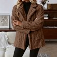 thumbnail image 4 of Enjoytime Fall Winter Fleece Jacket Women Notch Lapel Button Down Long Sleeve Coat Casual Warm Fuzzy Outerwear with Pocket, 4 of 7