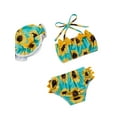 thumbnail image 4 of Seyurigaoka Baby Girl's Flower Print Crop Top, Short Pants and Hat 3PC-Swimsuit, 4 of 8