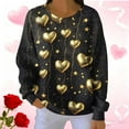 thumbnail image 3 of qucoqpe Valentine's Day Sweatshirt for Women Loose Fit Casual Crewneck Pullover with Print Cozy Long Sleeve Shirts Top, 3 of 7
