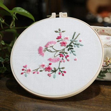 Magxvouy Cross Stitch Kit - Stamped Flowers Pattern For Beginners