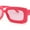 Hot Pink - Pink, variant on Trendy Hipster Thick Plastic Narrow Rectangle Minimal Fashion Sunglasses All Black