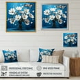thumbnail image 4 of Designart "Quirky White And Blue Flowers I" Flowers Floater Framed Canvas Wall Art, 4 of 5