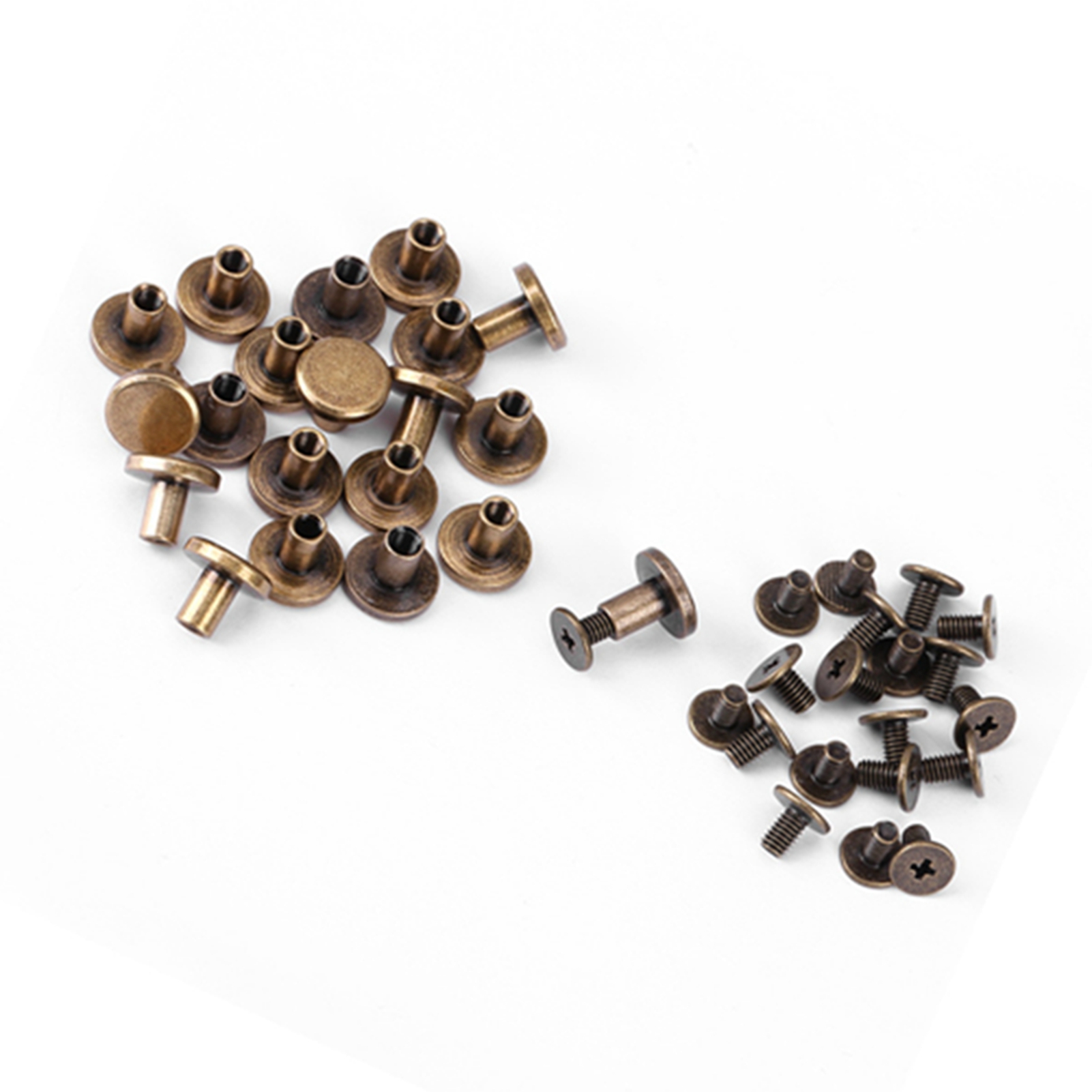 Leather Rivet, Rivet Nut Tool Kit Flat Rivet Screws Brass Rivets, Flat