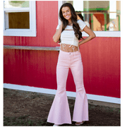 Perfectly Polished Pink Flare Jeans