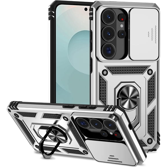 REQO Case Compatible with Samsung Galaxy S26 Ultra with Kickstand and Slide Camera Cover,Military Grade Heavy Duty Rugged Shockproof for Galaxy S26 Ultra for Women Men