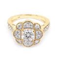 thumbnail image 3 of 1 2/5 ct.t.w Center 6MM Cushion Cut Lab Created Moissanite Diamond Floral Halo Engagement Ring In 10K Solid Yellow Gold (G-H Color, VVS1 Clarity, 1.40 Cttw)-10, 3 of 8