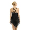 thumbnail image 2 of Miaeowve Women Lyrical Dance Dress Ballet Girls Sleeveless Crisscross Back Sequins Asymmetrical Skirted Leotard Dancewear Black X-Large, 2 of 7
