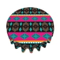 thumbnail image 3 of ZICANCN Round Table Cloths 60 Inch, Retro Tribal Native Style Green Table Cover Waterproof Washable Outdoor Picnic Tablecloth, 3 of 8