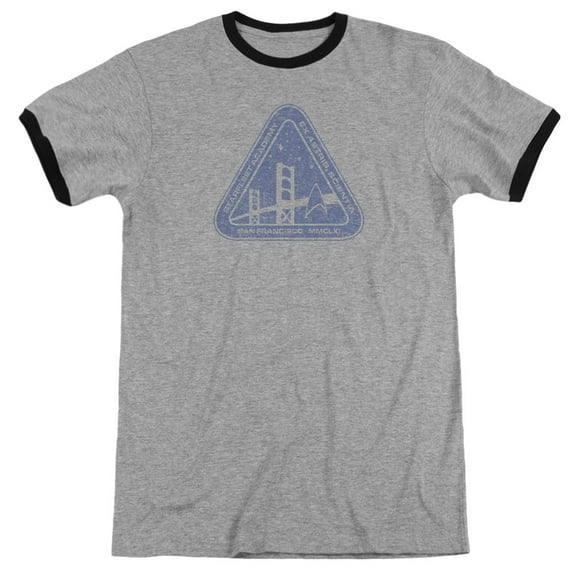 Star Trek Distressed Logo Adult Ringer Heather Black