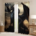 thumbnail image 2 of Dragon Curtains & Drapes ,Black Gothic Curtains 30%-50% Blackout Dragon Bedroom Decor,Safari Animal Curtains Mysterious Dragon Window Curtain 2 Panels 42"Wx90"L, 2 of 6