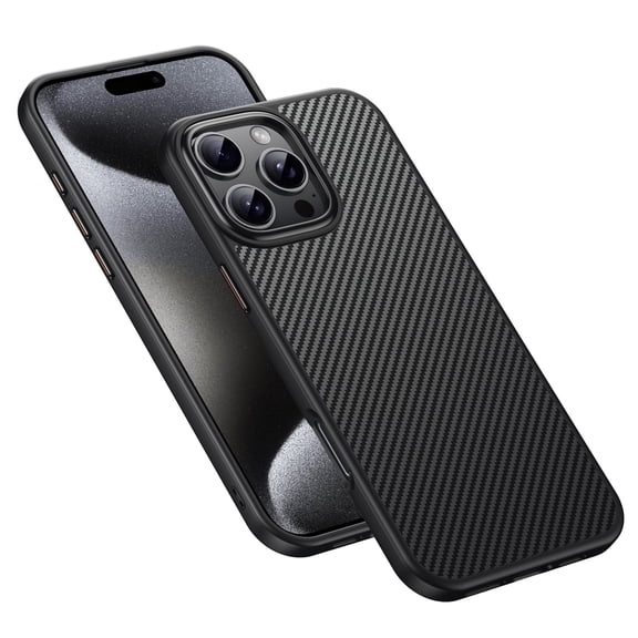 Allytechgroup iPhone 16 Plus Magnetic Case, Compatible with Magsafe Accessories Slim Rugged Carbon Fiber Scratch-Proof Drop Protection Phone Case for Apple iPhone 16 Plus, Black
