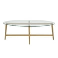 thumbnail image 3 of Evelyn&Zoe Olson 50.5" Wide Oval Coffee Table, Brass, 3 of 7