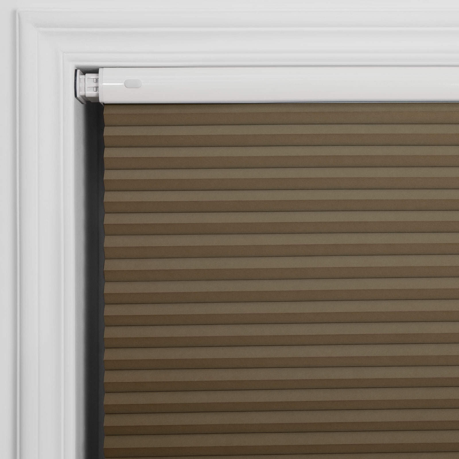 TWOPAGES Aura Blackout No Drill Cellular Shade - Cordless Honeycomb Blinds for Windows, Dark Brown, 35"x64" (1 Panel)