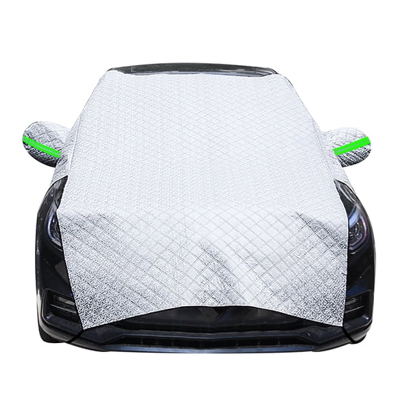 Universal Car Windshield Cover Snow Proof Winter Ice Frost Sun Shade All Seasons Dust Leaf Guard for Cars Cabs SUVs Anti-Theft Straps 255x235x140cm