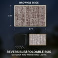 thumbnail image 5 of VUNATE Outdoor Rug 6x9 with Led Light Strips Patio Rug Clearance Plastic Waterproof Outdoor Mat for Picnic RV Porch Camping Reversible Outside Rug Brown Beige, 5 of 6