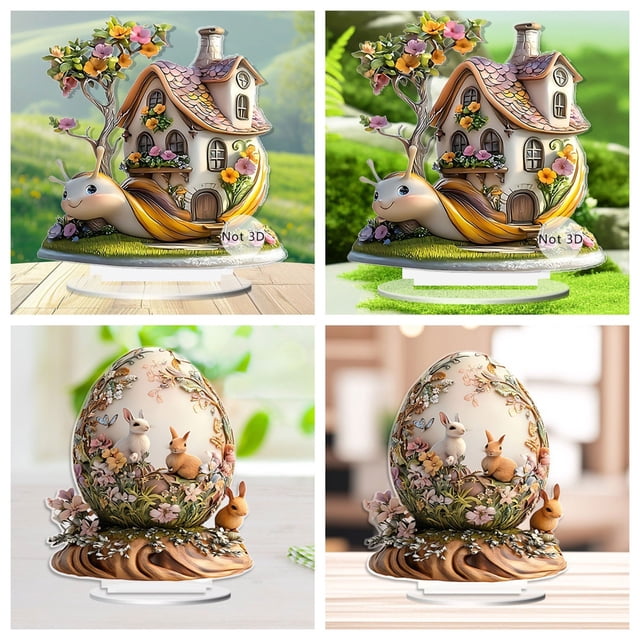 Xihbxyly Decoración de Casa de Caracol de Pascua, Diseño Plano 2D, Accesorio Festivo para Sala de Estar, Adorno de Escritorio Vibrante, Alegría Navideña, Regalo de Pascua y Hogar, Tamaño 15 X 20 Cm