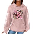 thumbnail image 2 of Mceream Womens Game Day Sweatshirt Football Long Sleeve Shirt Knit Print Crew Neck Rugby Pullovers Casual Game Day Fan Pullover Top Pink XXXL, 2 of 4