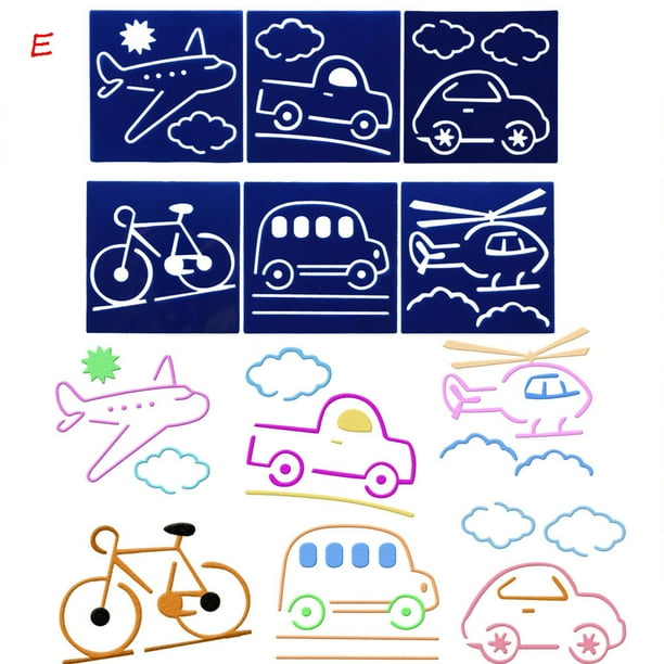 6pcs plastic picture drawing template stencils rulers painting kids diy walmart com