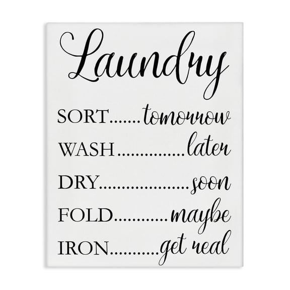 Stupell Industries Cottage Laundry Room Schedule Humorous Cleaning Priorities Canvas Art, 24 x 30, by Victoria Brown