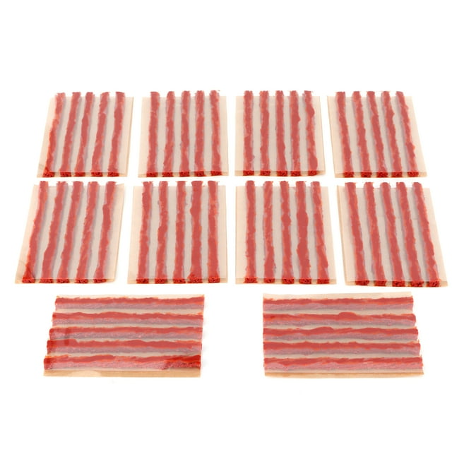 Tira de reparación de neumáticos, 50 piezas, 100 x 6 mm, reparación de neumáticos de automóvil, tapón de goma para neumáticos, rendimiento finamente ajustado