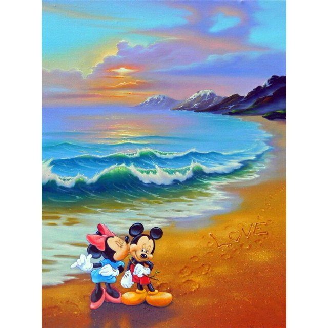 Disney Mickey Mouse And Minnie Colorful Canvas Painting Wall Art Donald Duck Posters Prints For Living Room Cartoon Home Decor100x150CM NO FRAME Gao Jinjia LED