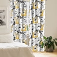 thumbnail image 2 of Ambesonne Halloween Curtains, Ghost Pumpkin Star Plot, Pair of 28"x63", Earth Yellow Off White, 2 of 5