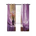 thumbnail image 7 of Purple Spring Flowers Blackout Curtains for Bedroom, Modern Abstract Chic Oil Painting Thermal Insulated Kitchen Drapes with Grommets, Light Blocking Window Treatment, 2 Panels 52" x 54", 7 of 7