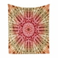 thumbnail image 1 of Batik Soft Flannel Fleece Throw Blanket, Gradient Circle Batik Pattern with Spectral Pleats and Distressed Spots Image Print, Cozy Plush for Indoor and Outdoor Use, 50" x 60", Red Brown, by Ambesonne, 1 of 6