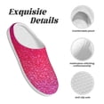 thumbnail image 5 of Haiem Light Purple Glitter Print Women's Fuzzy Memory Foam House Slipper Cozy Home Footwear Non-slip Winter Slippers-39/40, 5 of 7