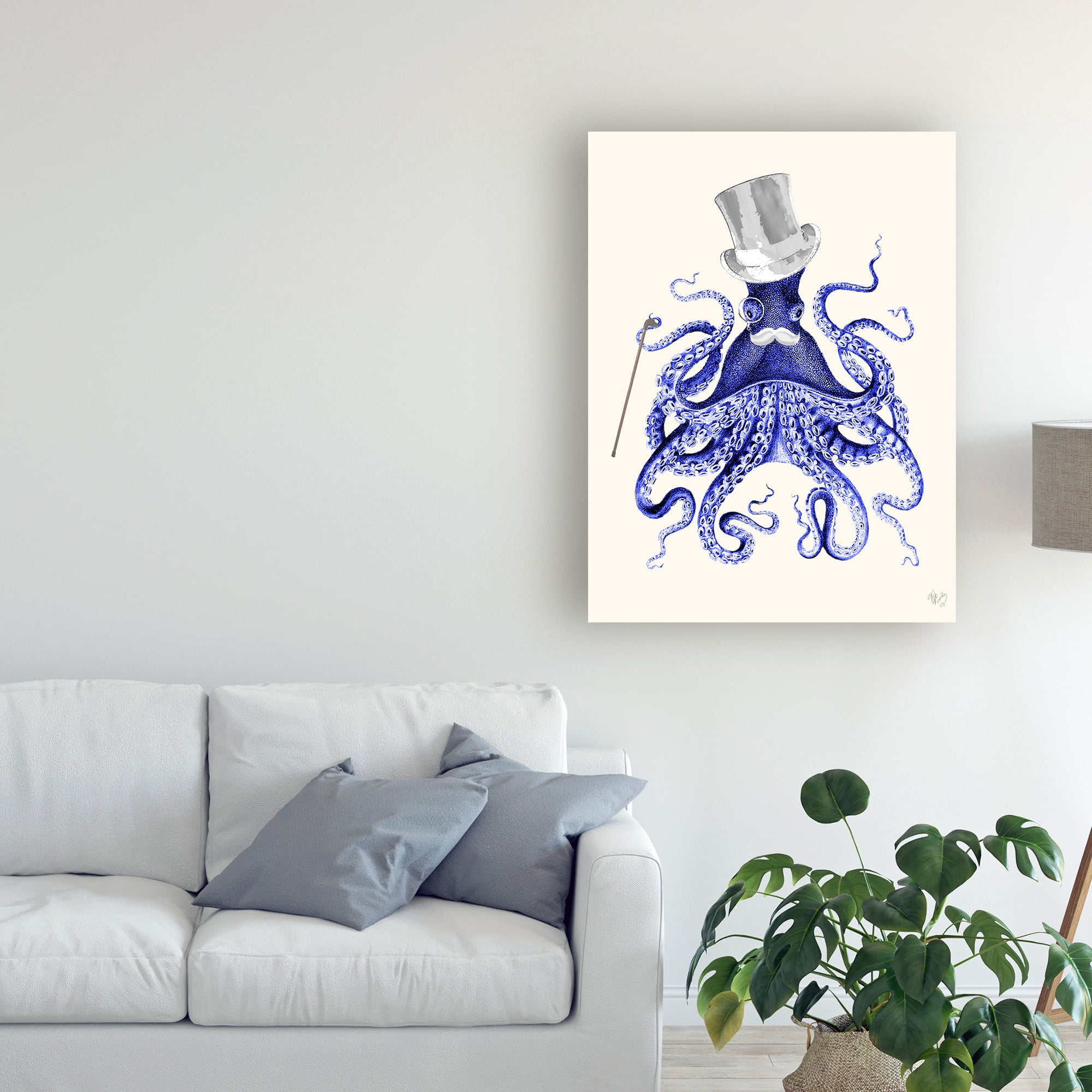Trademark Fine Art 'Octopus About Town' Canvas Art by Fab Funky