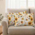 thumbnail image 2 of Summer Sunflower Pillow Covers 2 Pack Yellow Flowers Botanical Pastoral Pillowcase Waterproof Outdoor Throw Pillow Cover for Patio Balcony Rectangular Cushion 20”x12”, 2 of 9