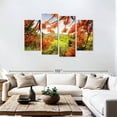 thumbnail image 3 of Elephant Stock Tamarind Bay View Through A Flamboyan Tree Wall Art - Living Room Wall Decor - Floral And Botanical Multi Panel - Green And Orange Decor By George Oze - 75" x 48", 3 of 8