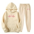 thumbnail image 3 of MAIHAN Womens Lounge Sets 2 Piece Outfits Heart Print Sweatshirt Hoodie Jogger Sweatpant Soft Solid Color Sweatsuits Set with Pockets Valentine Outfits(Light Yellow,M), 3 of 4