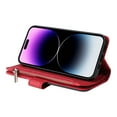 thumbnail image 5 of Multifunctional Case for iPhone 14 Pro Max,[RFID Blocking] 9 Credit Cards Holder with Wrist Strap, Premium PU Leather Zipper Wallet Purse Magnetic Flip Phone Cover For iPhone 14 Pro Max, Red, 5 of 12
