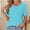 Light Green, variant on Women's V Neck T Shirts Casual Rolled Short Sleeve Side Split Summer Tops Loose Fit