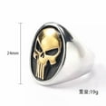 thumbnail image 4 of GKNET Punisher Multi Color Skull Punk Motorcycle Stainless Steel Rings Size 7-13-8-Gold, 4 of 7