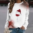 thumbnail image 2 of DianGeFu Womens Hoodies Pullover Plus Size Print Round Neck Loose Long Sleeve for 2024 Christmas Fashion(White,L), 2 of 4