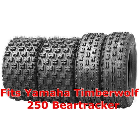 Set 4 ATV Tires 21x7-10 & 22x10-10 Yamaha Timberwolf 250 Beartracker Race