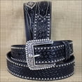 thumbnail image 2 of M&F WESTERN ARIAT SANDS BLACK MENS LEATHER BELT BASKET WEAVE W/ CONCHO 32-46 in, 2 of 5