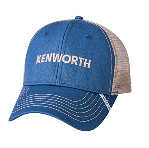 Caterpillar CAT Equipment Worn Vintage Look Dark Denim Workhorse Mesh Hat/Cap 