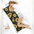 thumbnail image 4 of Boho Sunflower Body Pillow Cover – Soft & Breathable, Hidden Zipper, 20"x54", Vintage Floral Print with Butterflies & Bees – Gift for Side Sleepers, Pregnancy, Farmhouse Decor, 4 of 7