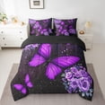 thumbnail image 2 of Homewish Kids Children Flying Butterflies Bedding Comforter Set 7pcs,Bling Starry Sky Glitter Queen Bedding Sets Super Cozy,Chic Floral Flowers Rose Queen Sheet Sets,Ultra Soft Home Decor, 2 of 8