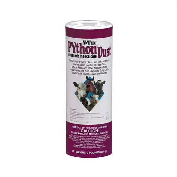 Animal Health International 0820001 Livestock Synergized Python Dust Insecticide, 2-Lbs.