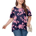 thumbnail image 6 of JuneFish Women's Plus Size Cold Shoulder Tunic Top Summer Short Sleeve Blouse, 6 of 7