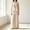 Beige, variant on Embroidered Linen Matching Set For Women,Flowy Capri Pants With Pockets,Two Piece Top And Capri Set, Classy Outfits,Elderly Women Casual Linen Clothing