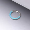 thumbnail image 2 of Implant Grade Titanium Brilliant Fire Opal Lined Front Facing Seamless Clicker Hoop Ring-Blue Opal, 2 of 5